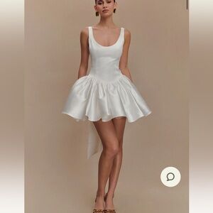Elegant White Satin Mini Dress